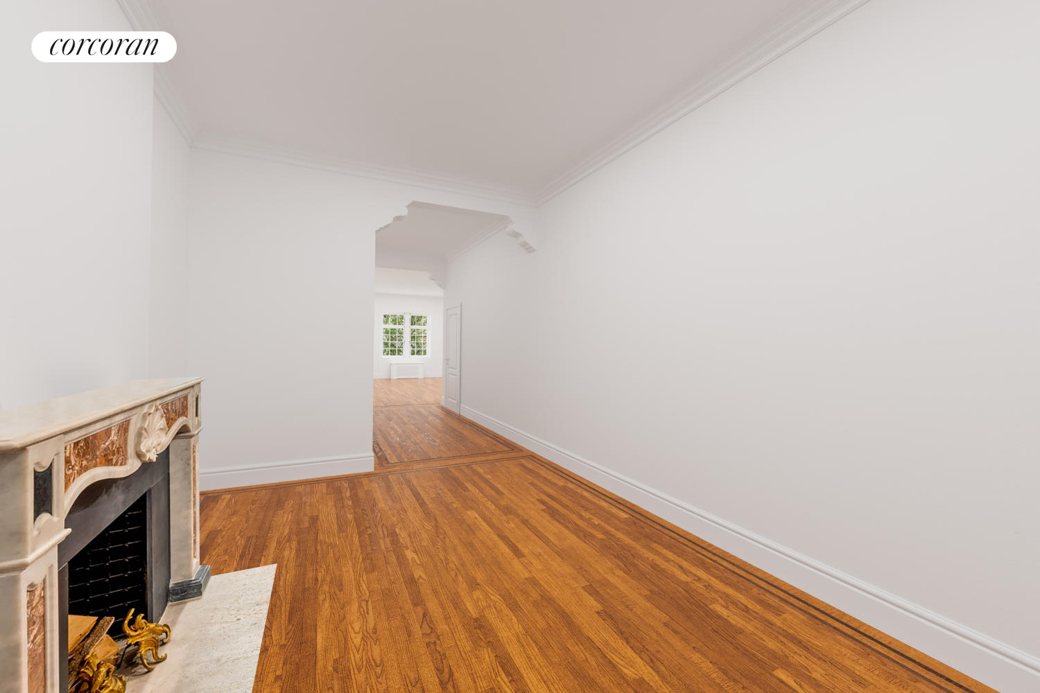 36 East 73rd Street Manhattan, NY 10021 - Photo 9 of 31 a view of empty room with wooden floor and fireplace