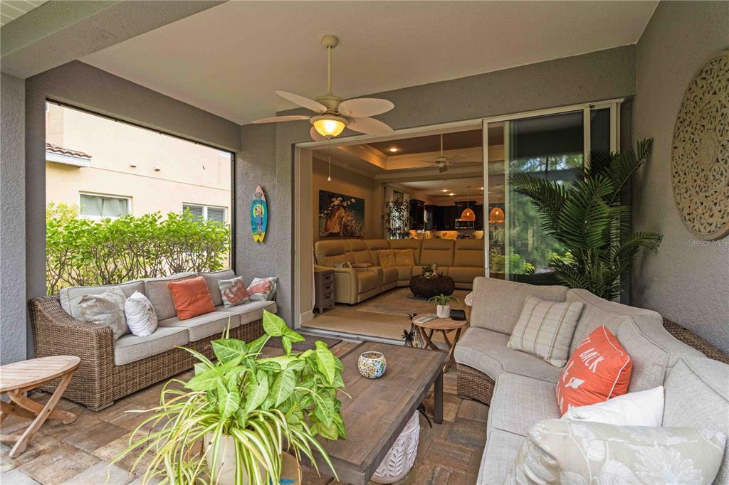 12252 Stuart Drive Venice, FL 34293 - Photo 34 of 70 a outdoor living space with furniture potted plant and a large window