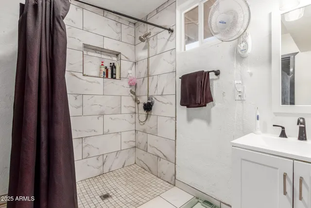 a bathroom with a shower