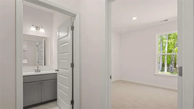 an empty room with a window