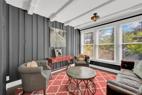 a view of a lake with a mountain in the background