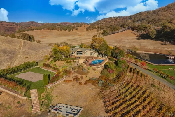 a view of a lake with a mountain