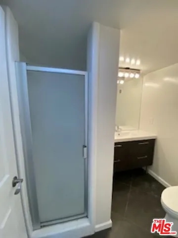 an empty room with a door