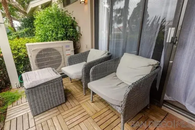 a view of outdoor space with seating area