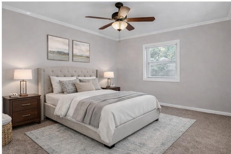 1903 Capri Road Memphis, TN 38117 - Photo 10 of 20 a bedroom with a bed and a chandelier