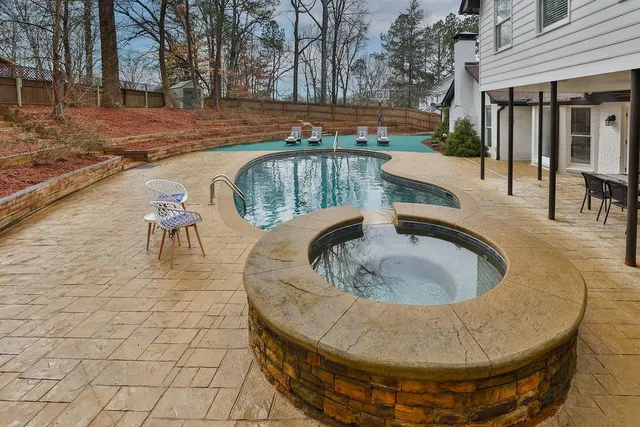 a view of outdoor space yard swimming pool and patio