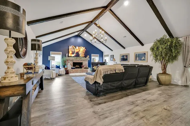 a living room with furniture