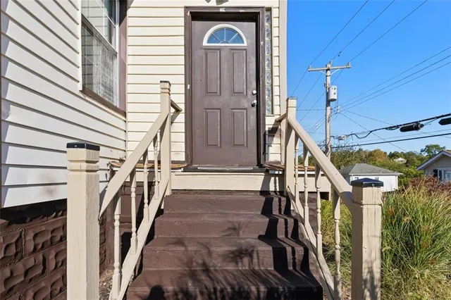 a view of front door of house