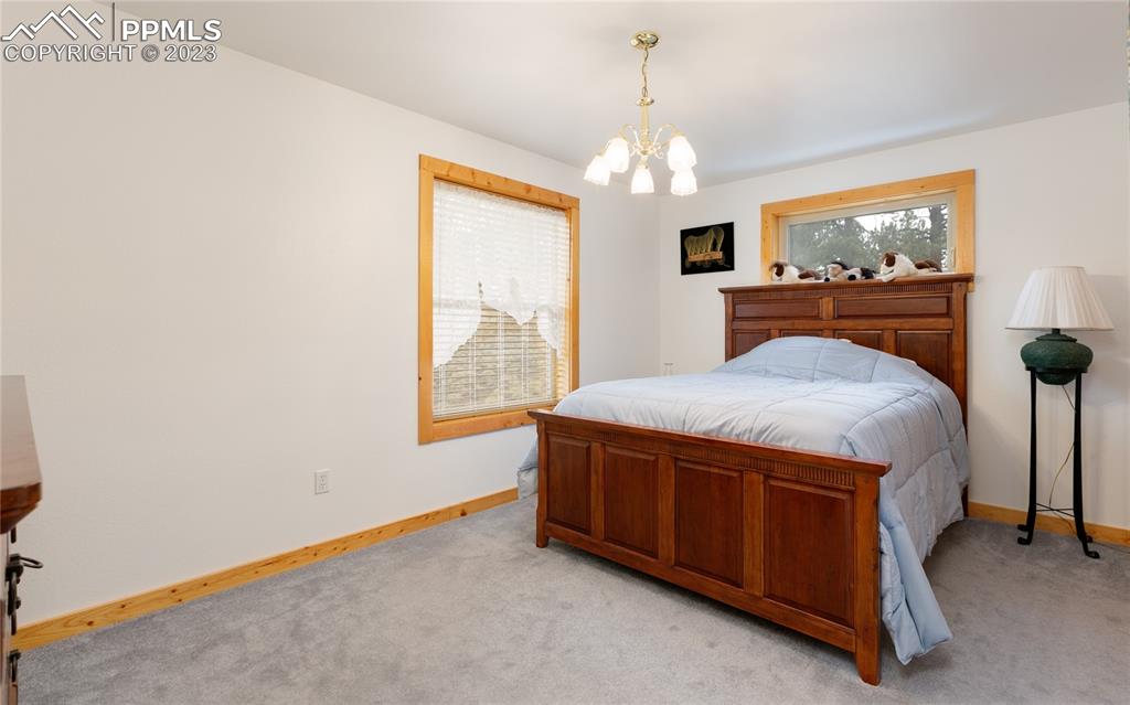 1321 Bristlecone Road Guffey, CO 80820 - Photo 19 of 37 a view of a livingroom with a chandelier fan and windows