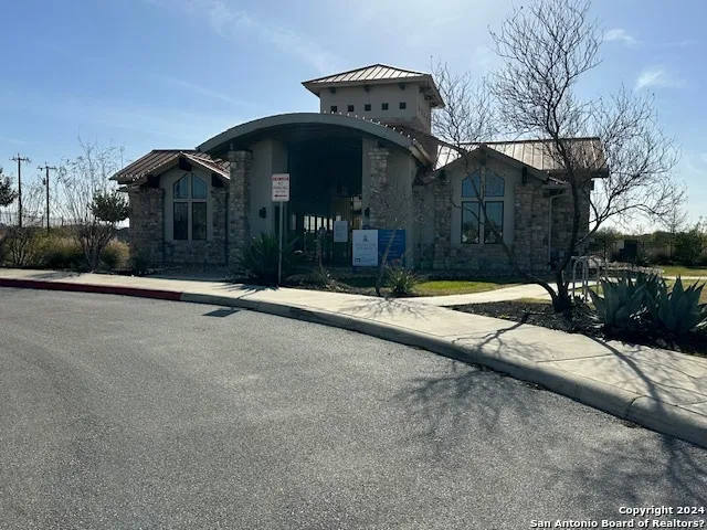 a swimming pool with an outdoor space