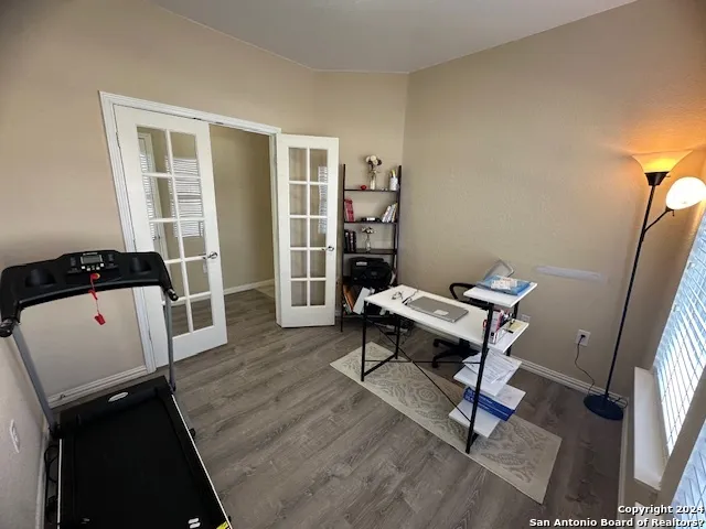 a room with furniture and window