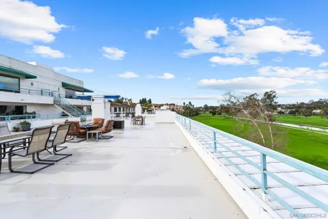 a view of a terrace with sitting area