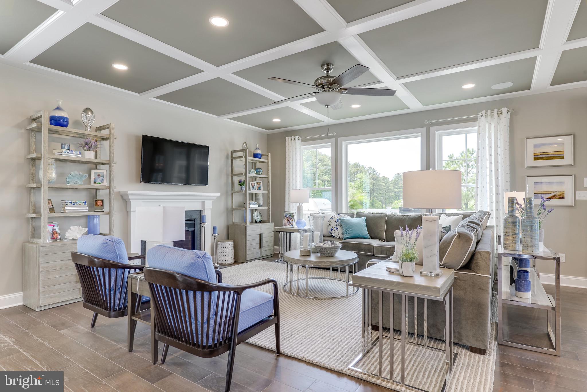 28 Marshall Road Rehoboth Beach, DE 19971 - Photo 45 of 60 a living room with furniture a fireplace and a flat screen tv
