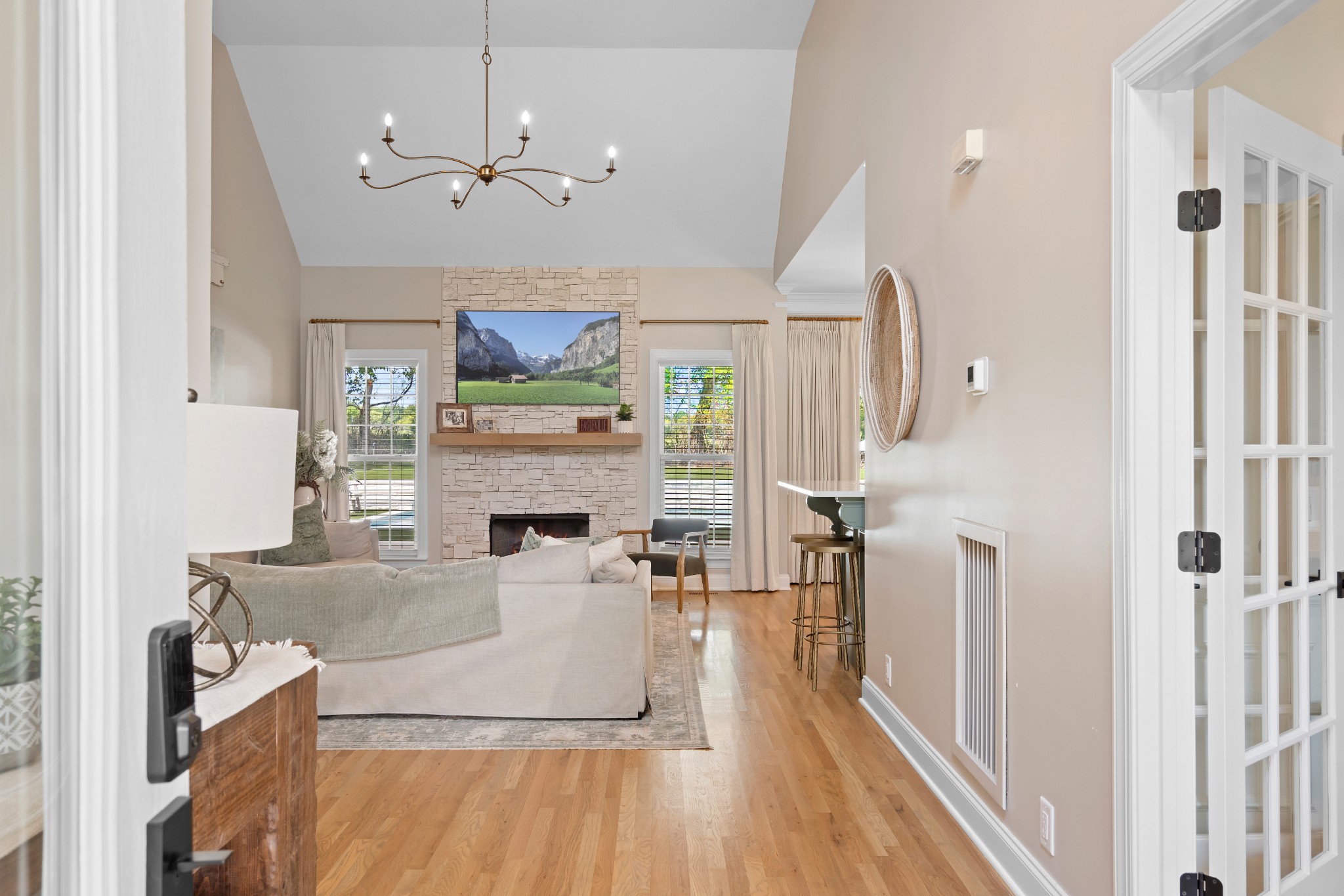 1014 Proud Eagle Eagleville, TN 37060 - Photo 12 of 59 a living room with furniture a fireplace and a flat screen tv
