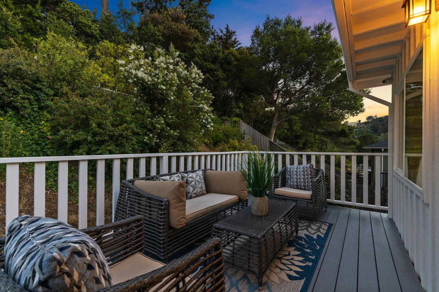 735 Clearfield Drive Millbrae, CA 94030 - Photo 61 of 64 a balcony with wooden floor table and chairs