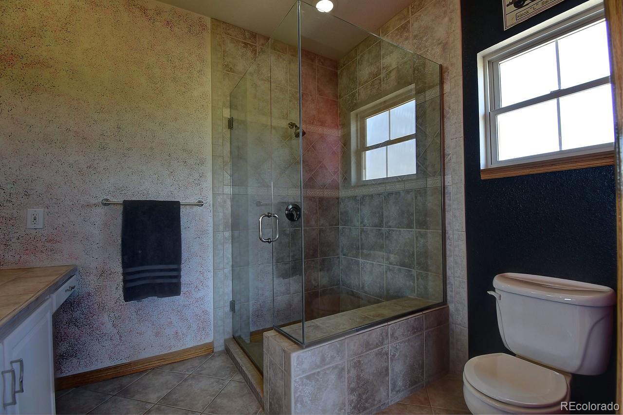 14855 Almstead Street Hudson, CO 80642 - Photo 28 of 39 a bathroom with a toilet and a shower