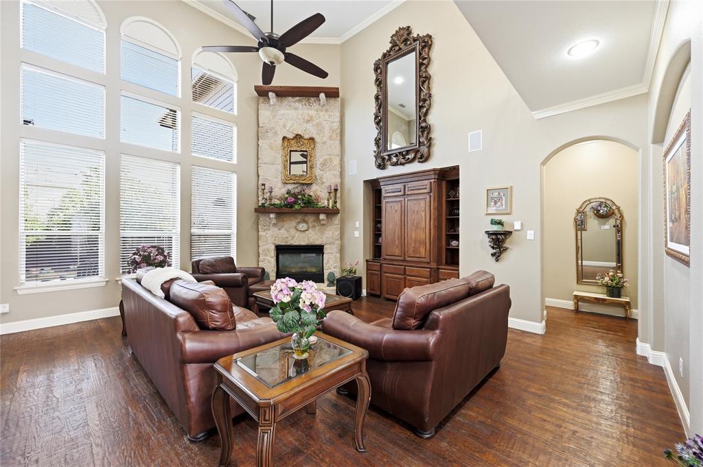 1316 Rio Grande Drive Allen, TX 75013 - Photo 4 of 40 a living room with fireplace furniture and a large window