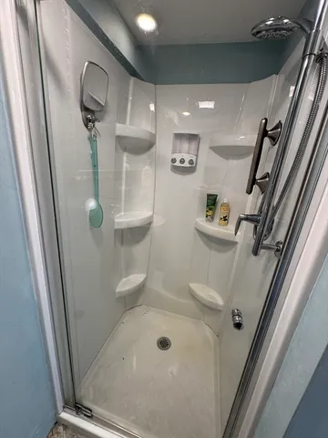 a bathroom with a shower