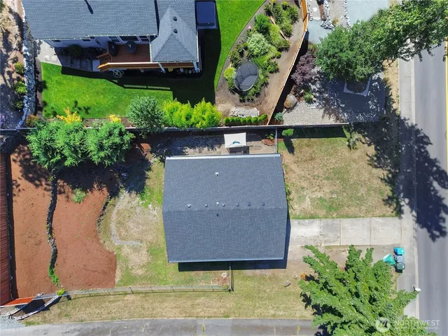 an aerial view of a house