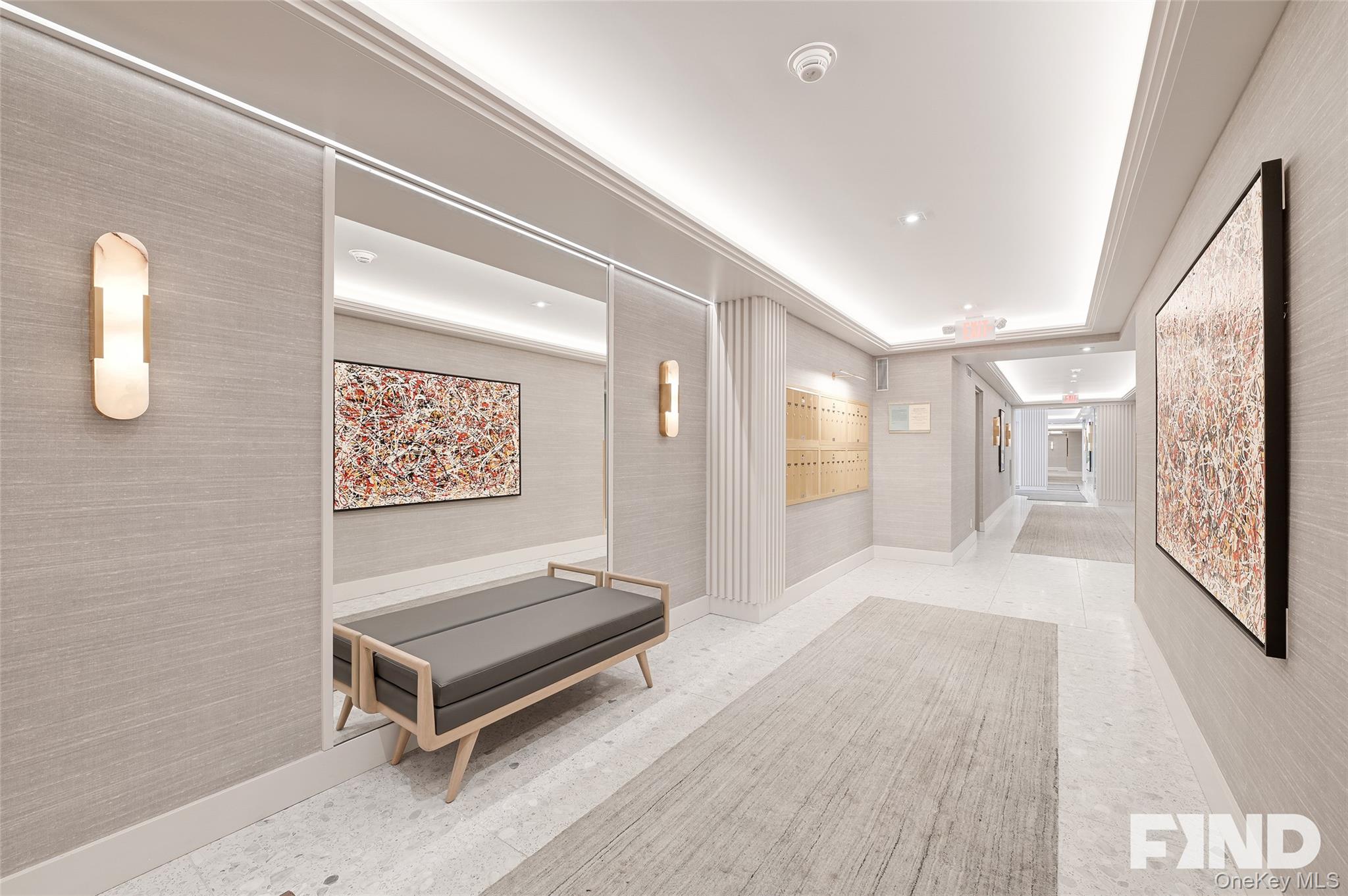 50 Popham Road, Unit LN Scarsdale, NY 10583 - Photo 15 of 17 Recently renovated hallways featuring gorgeous fixtures, tasteful art and textured wallpaper