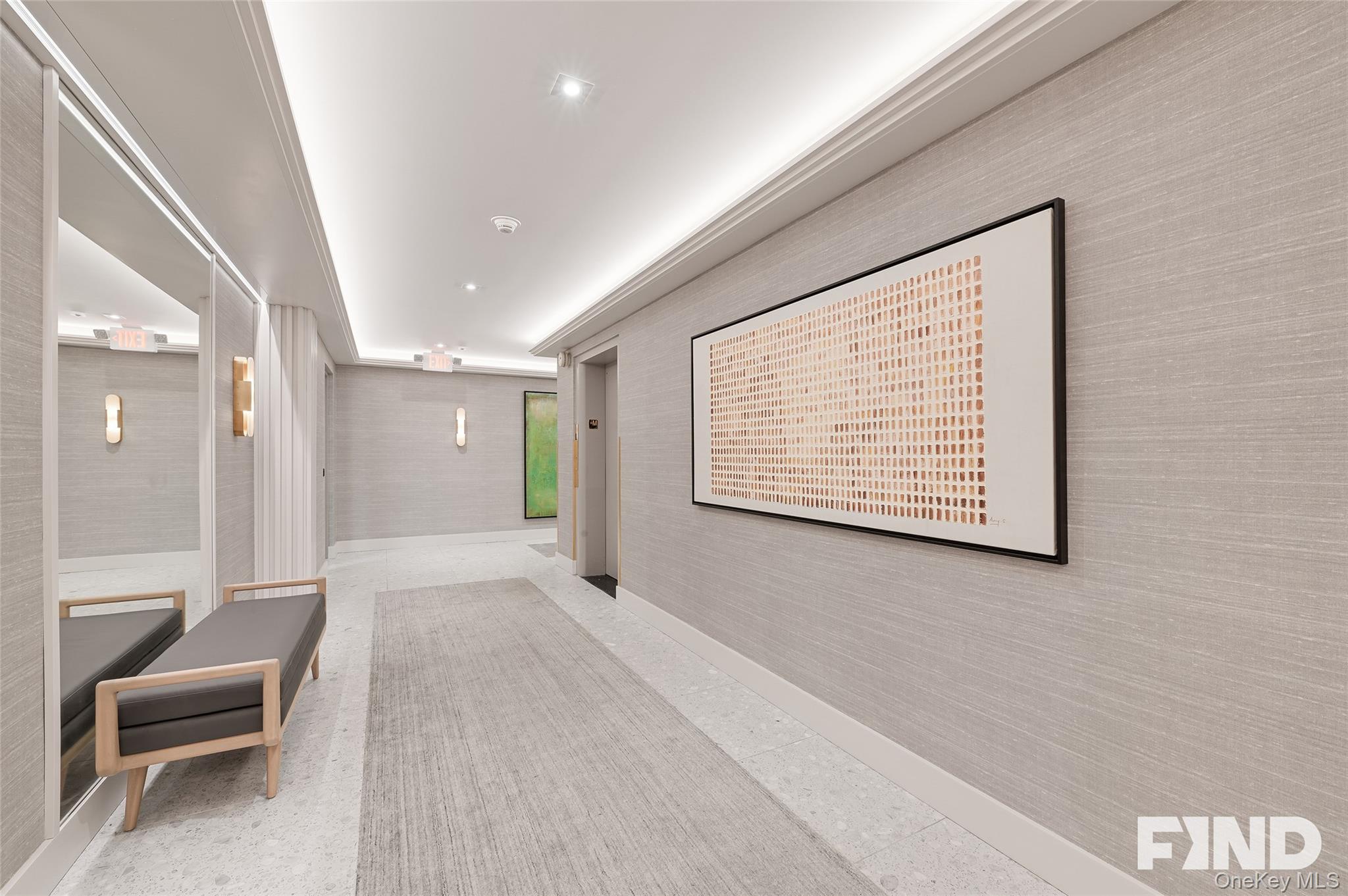 50 Popham Road, Unit LN Scarsdale, NY 10583 - Photo 16 of 17 Recently renovated hallways featuring gorgeous fixtures, tasteful art and textured wallpaper