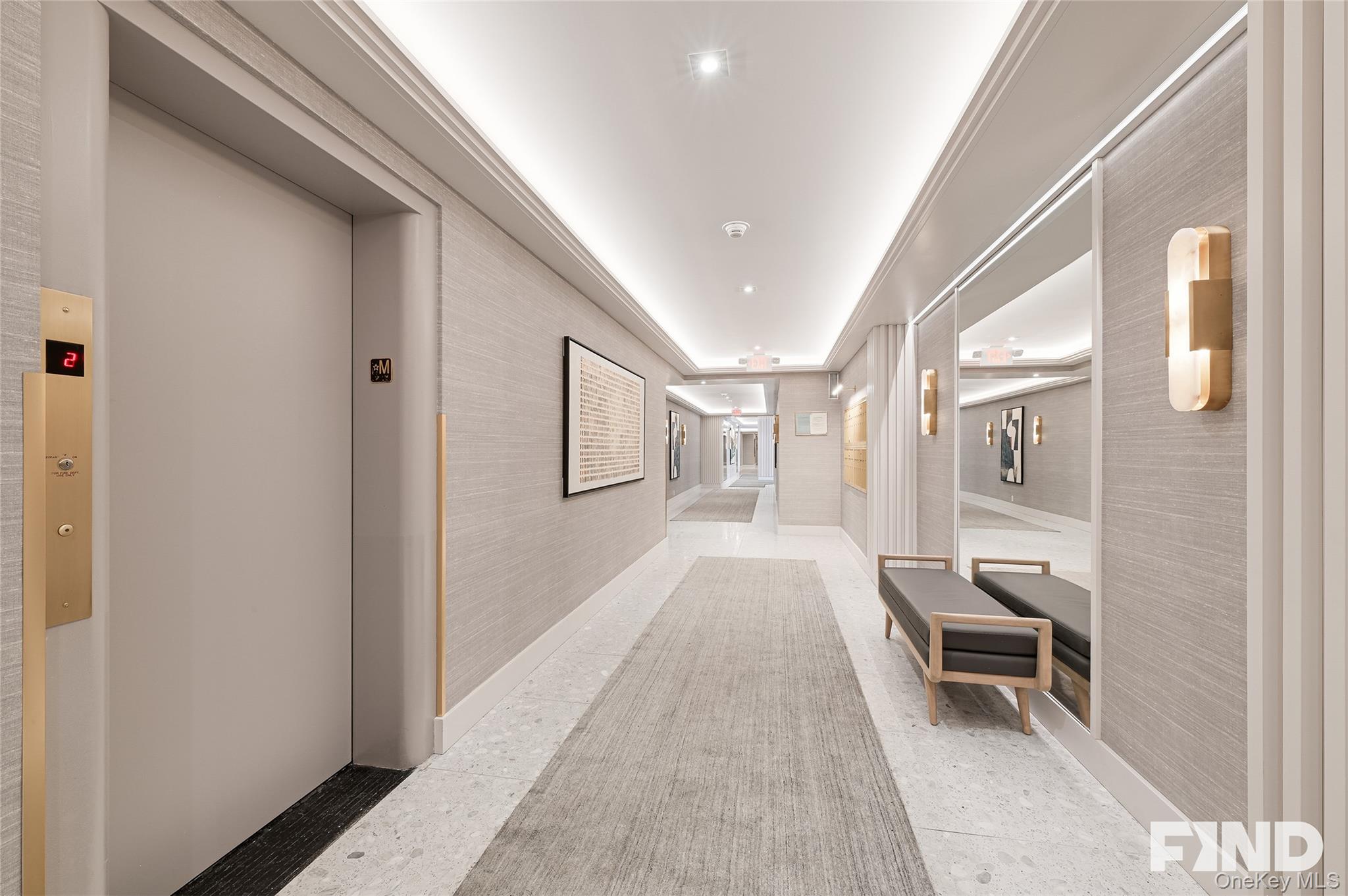 50 Popham Road, Unit LN Scarsdale, NY 10583 - Photo 17 of 17 Recently renovated hallways featuring gorgeous fixtures, tasteful art and textured wallpaper