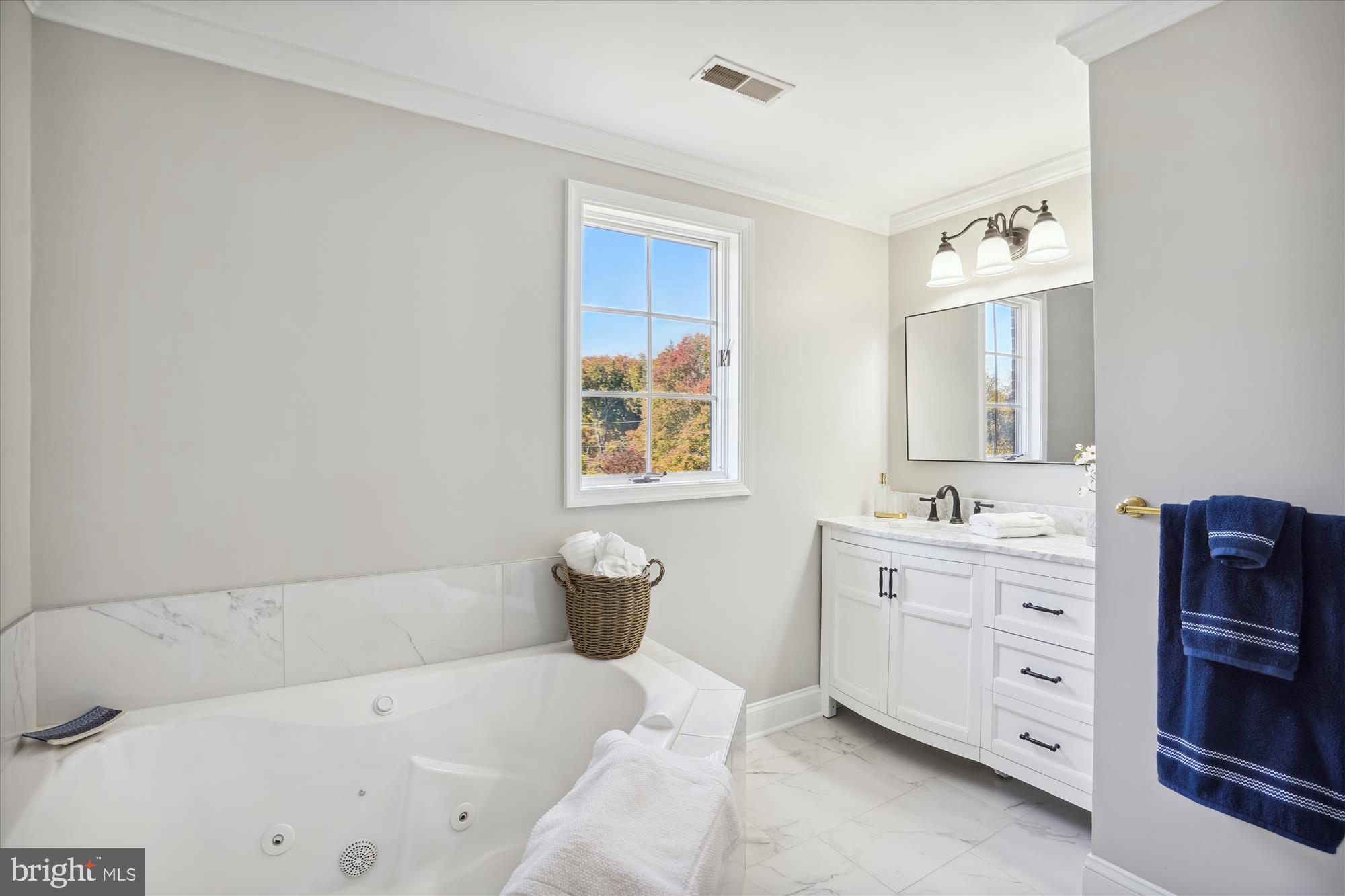 646 Seneca Road Great Falls, VA 22066 - Photo 24 of 52 Hall bathroom with lux oversized tub.