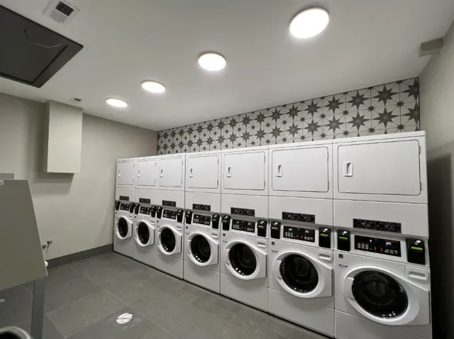 a car parked in a garage