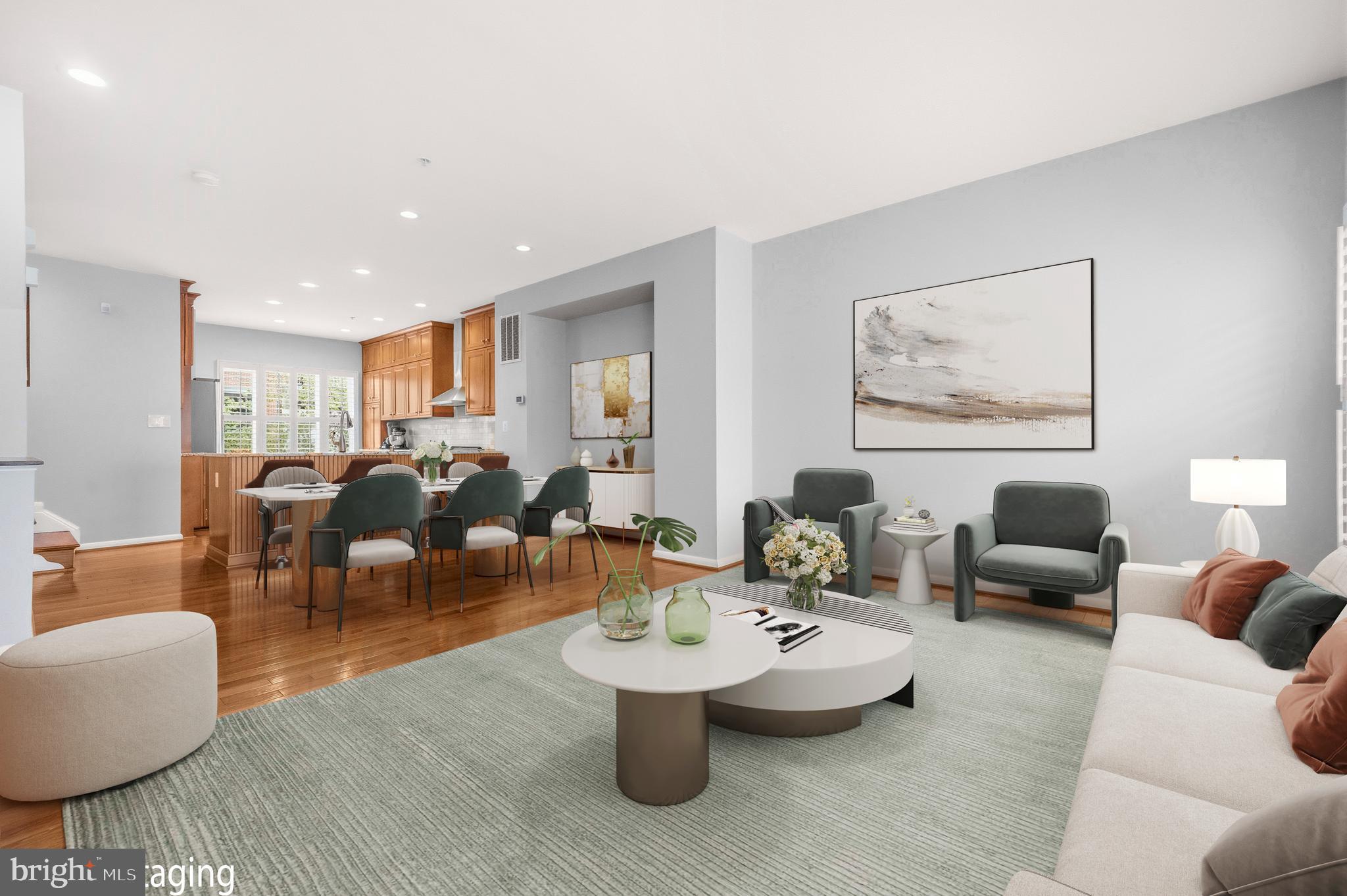 2116 12th Street Northwest Washington, DC 20009 - Photo 5 of 35 a living room with furniture and view of kitchen