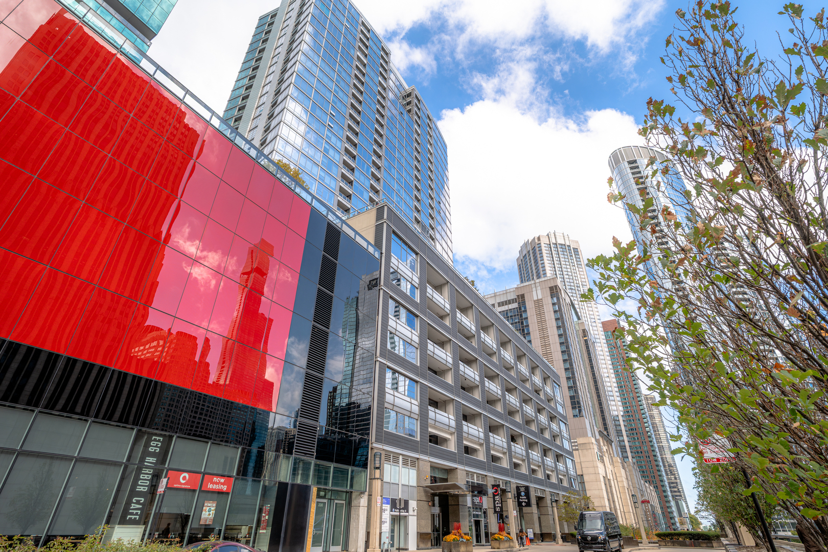 a view of a multi story building