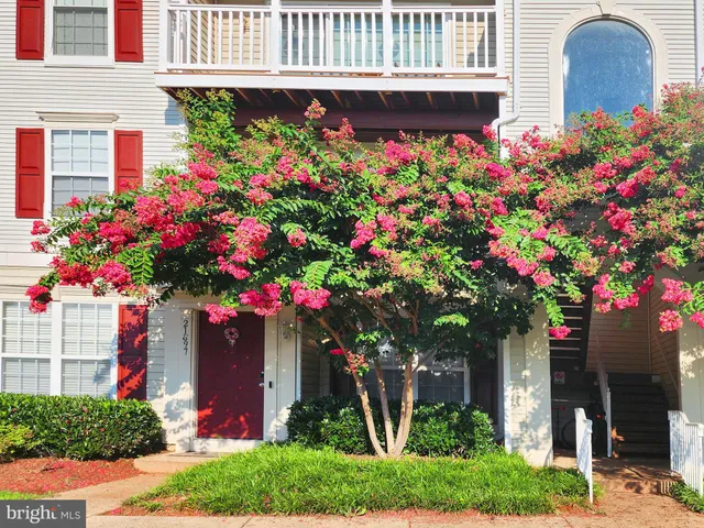 a front view of a house having fountain