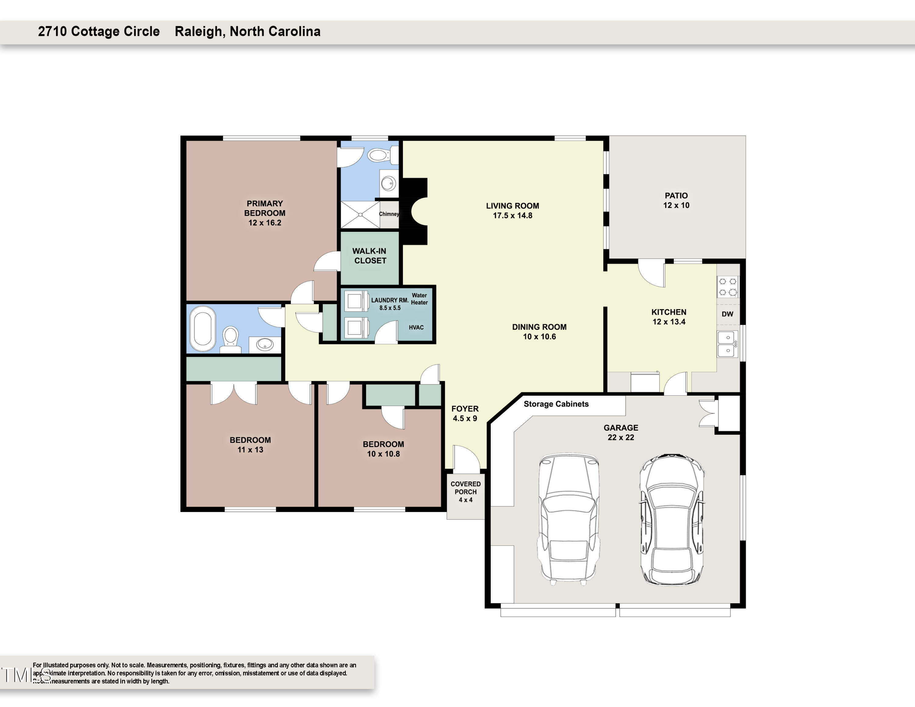2710 Cottage Circle Raleigh, NC 27613 - Photo 36 of 36 Floor Plan