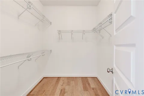 a view of a room with racks on the wall