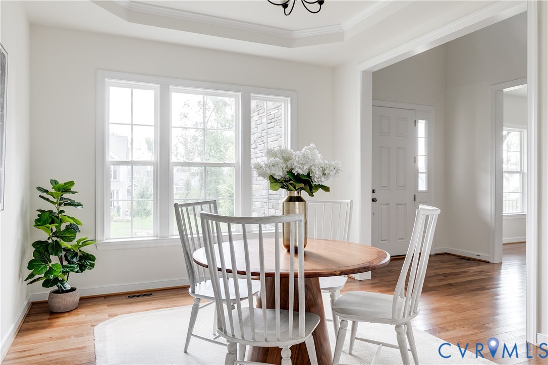 2512 Channelmark Court Chester, VA 23836 - Photo 6 of 36 Dining room tray ceiling and chandelier.