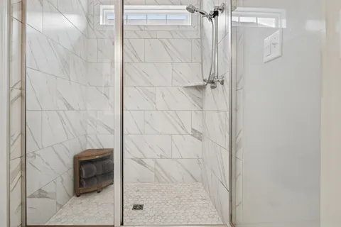 a bathroom with a shower