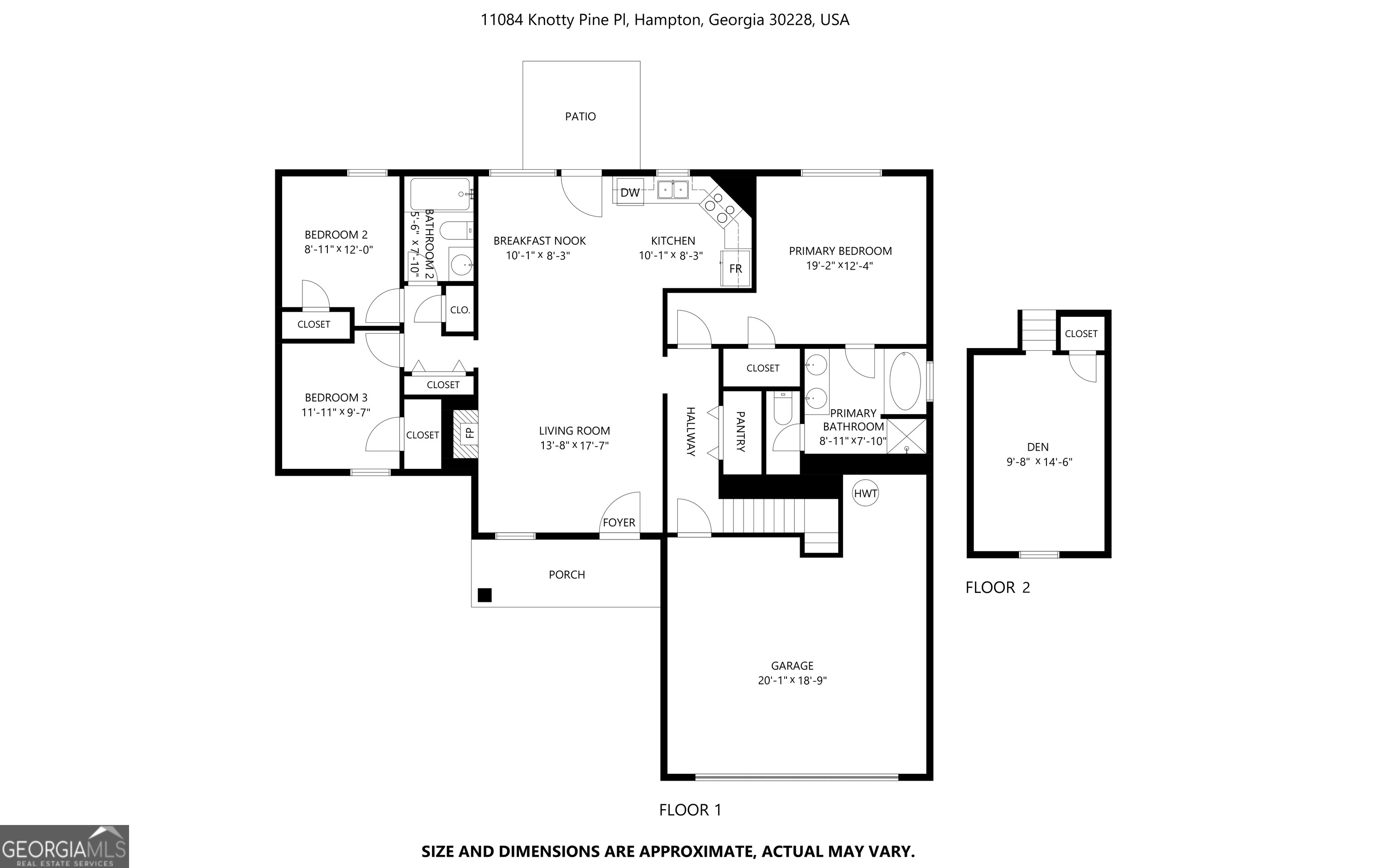 11084 Knotty Pine Place Hampton, GA 30228 - Photo 18 of 18 a picture of a floor plan