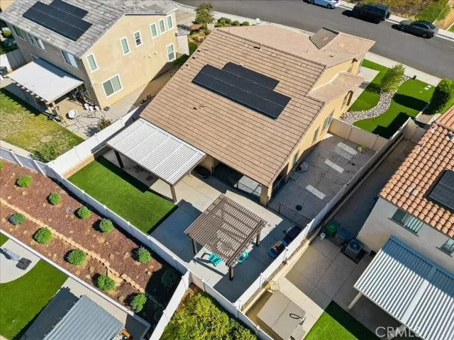 an aerial view of a house