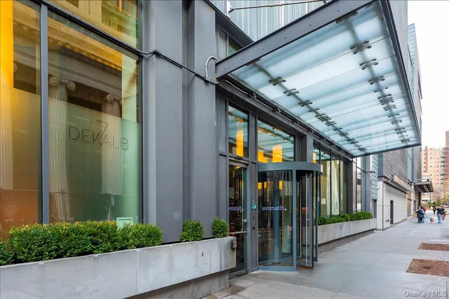 a view of a building entrance