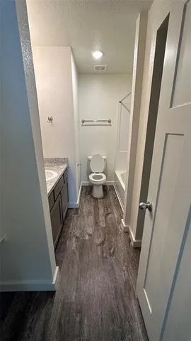 an empty room with a door