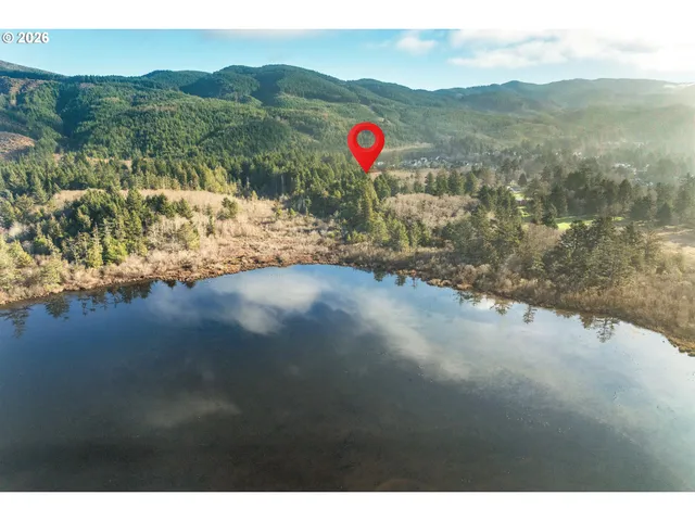 a view of a lake with a mountain in the background