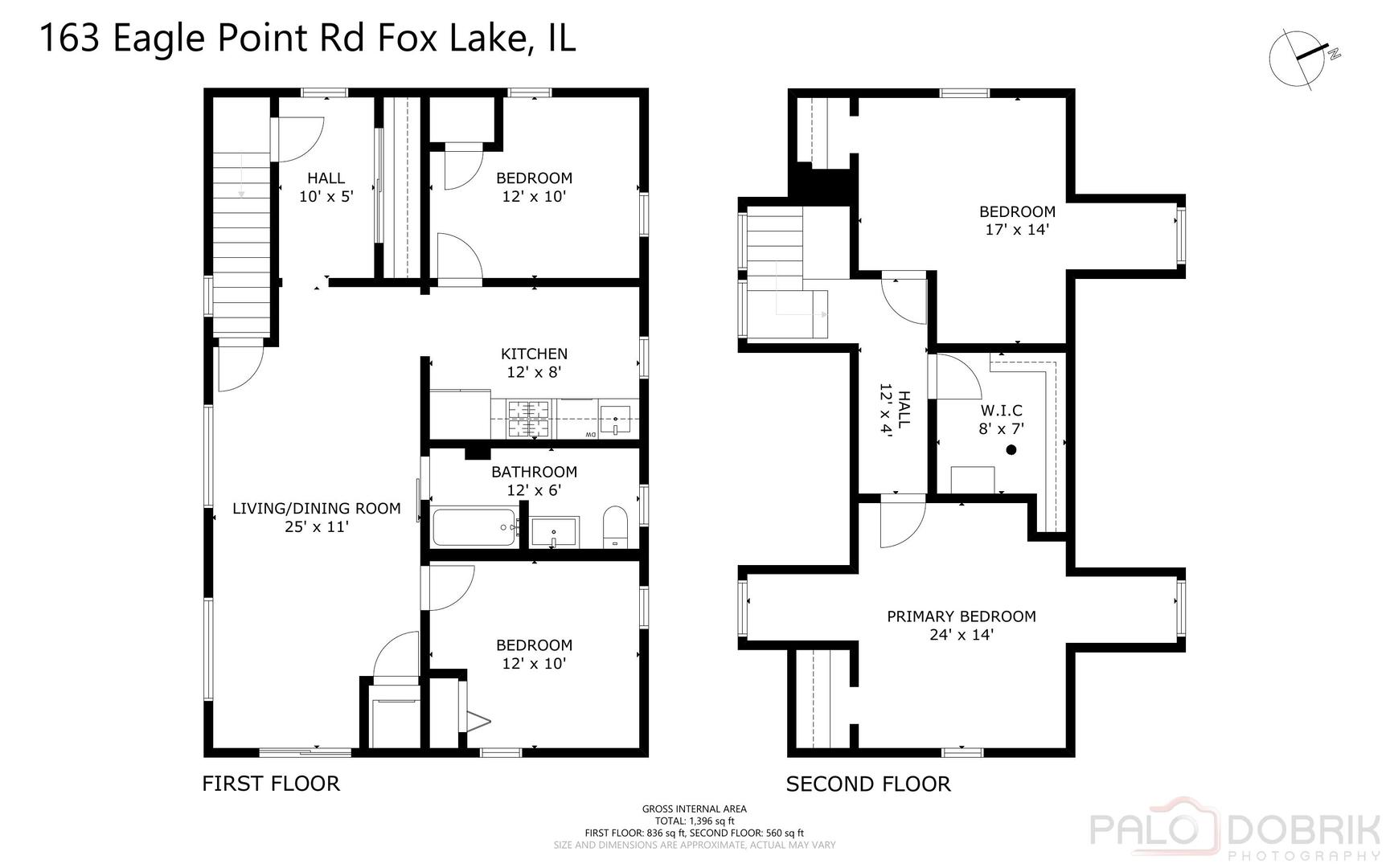 163 Eagle Point Road, Unit 2 Fox Lake, IL 60020 - Photo 36 of 38 a black and white photo of a living room
