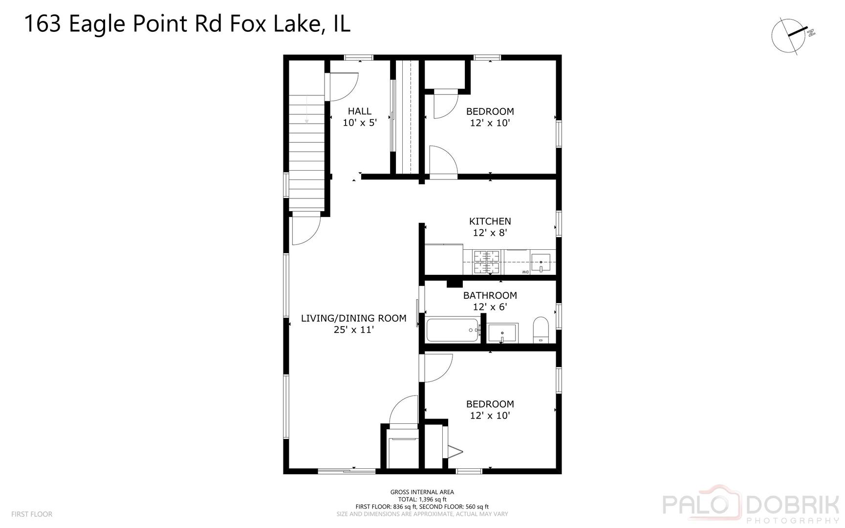 163 Eagle Point Road, Unit 2 Fox Lake, IL 60020 - Photo 38 of 38 a picture of a floor plan