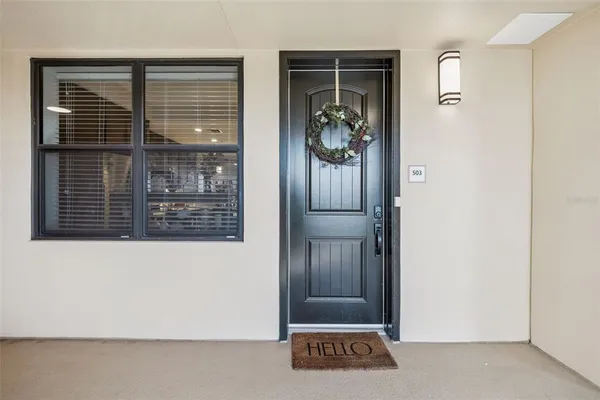 a view of front door