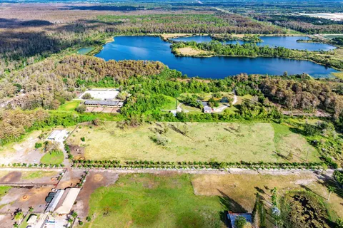 a view of a lake with a mountain in the background