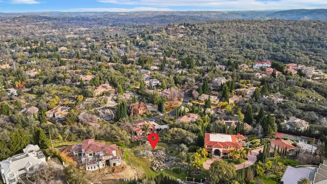 an aerial view of a house