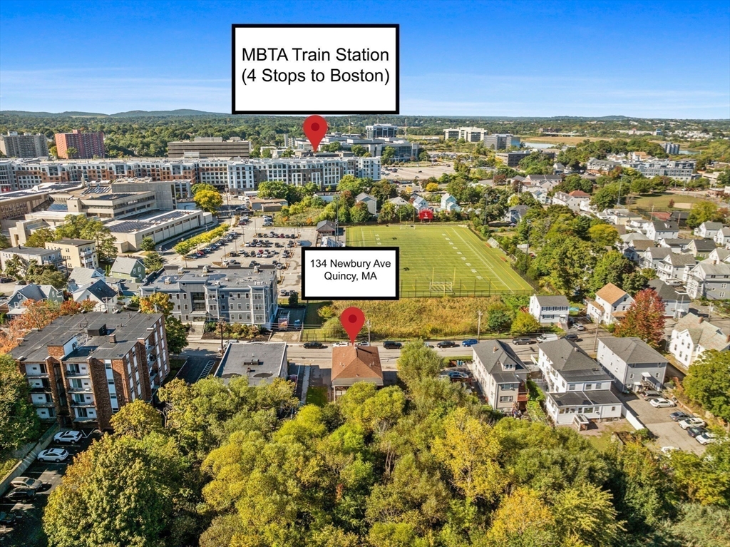 134 Newbury Avenue, Unit 1A Quincy, MA 02171 - Photo 5 of 13 an aerial view of residential houses with outdoor space and parking
