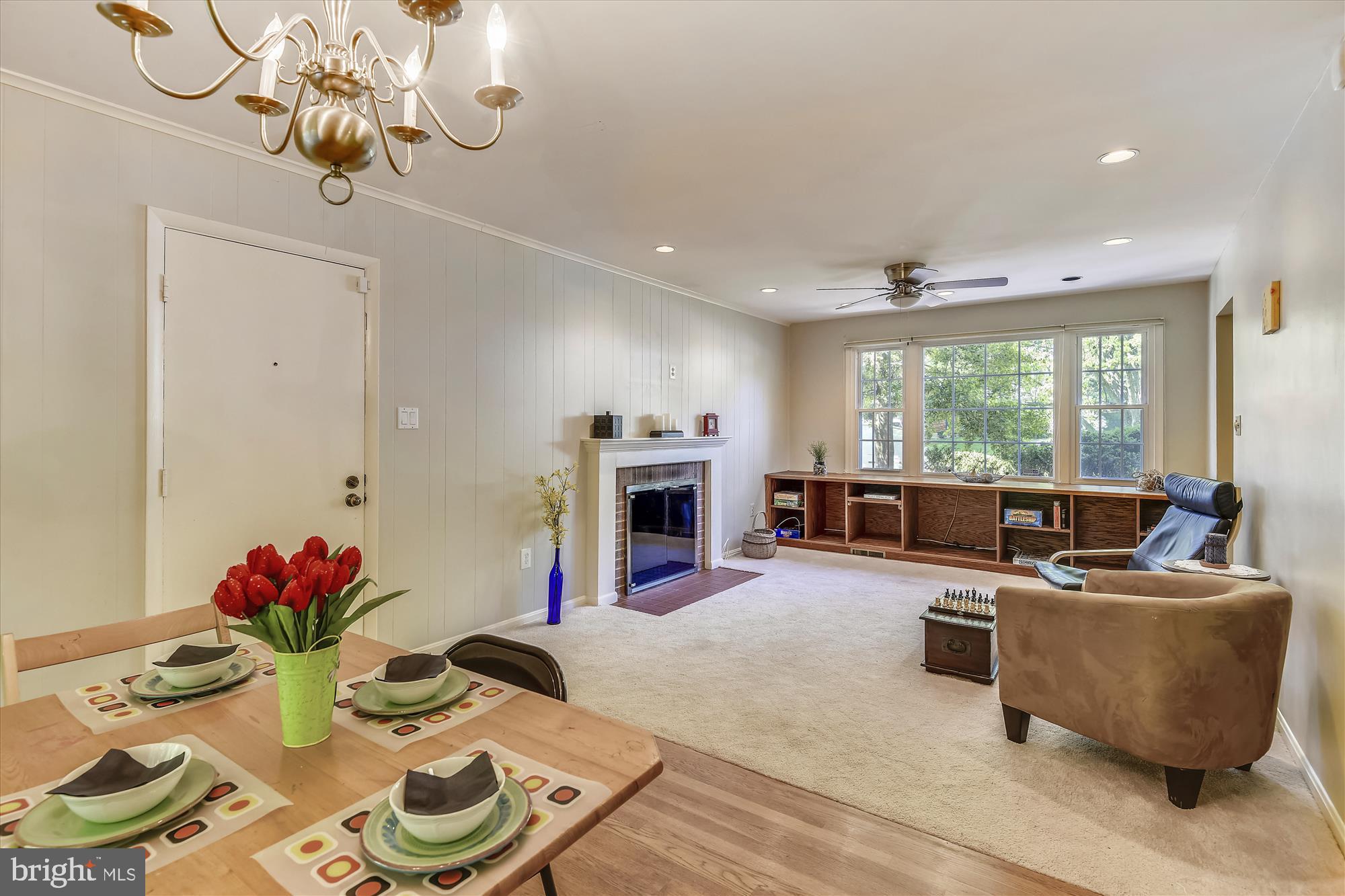 7403 Reservation Drive Springfield, VA 22153 - Photo 5 of 41 Family room with fireplace and built in shelving.
