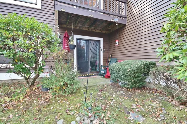 a potted plant sitting in front of a house