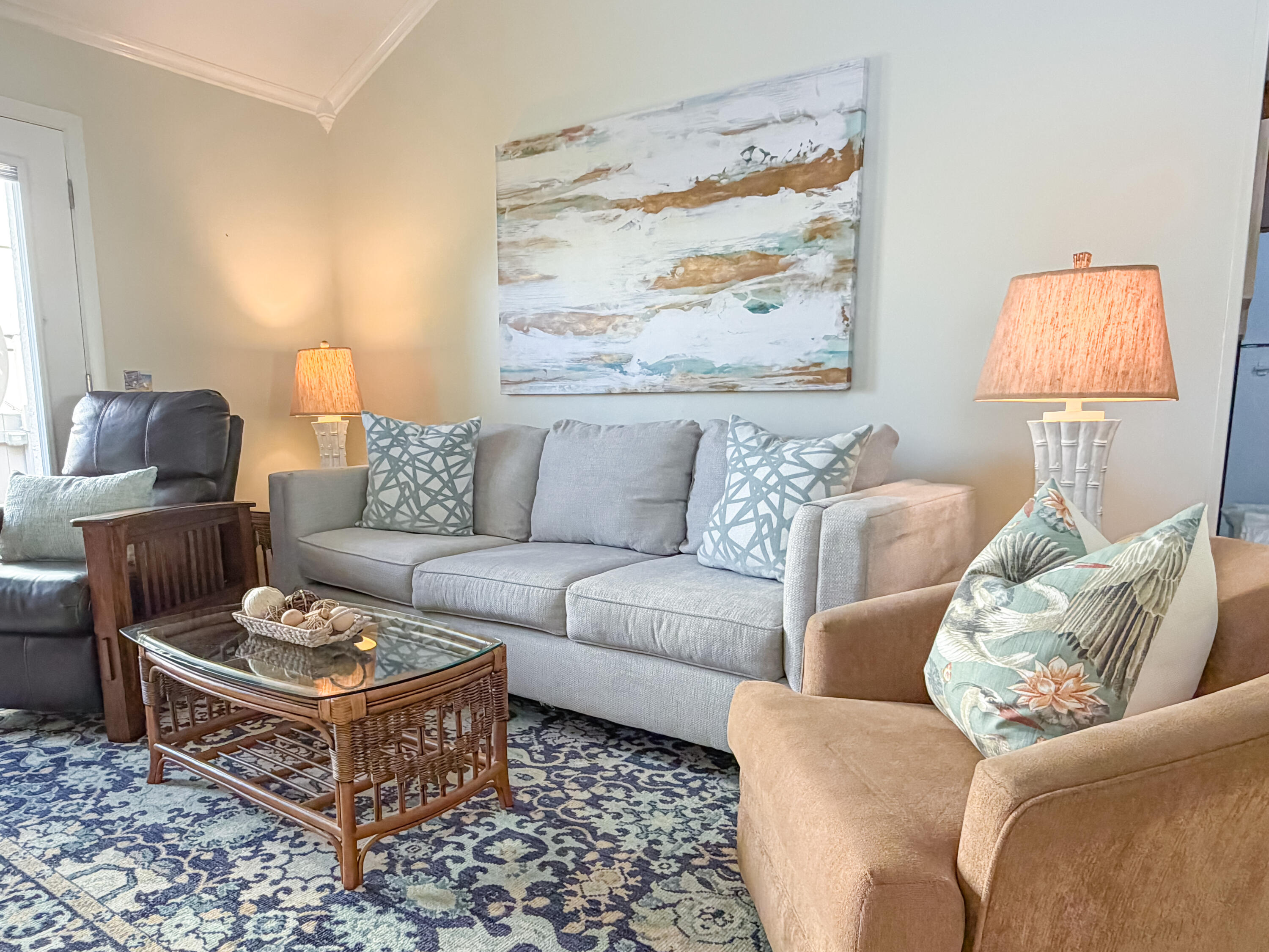 17462 Front Beach Road, Unit 38B Panama City Beach, FL 32413 - Photo 8 of 39 a living room with furniture and a couch