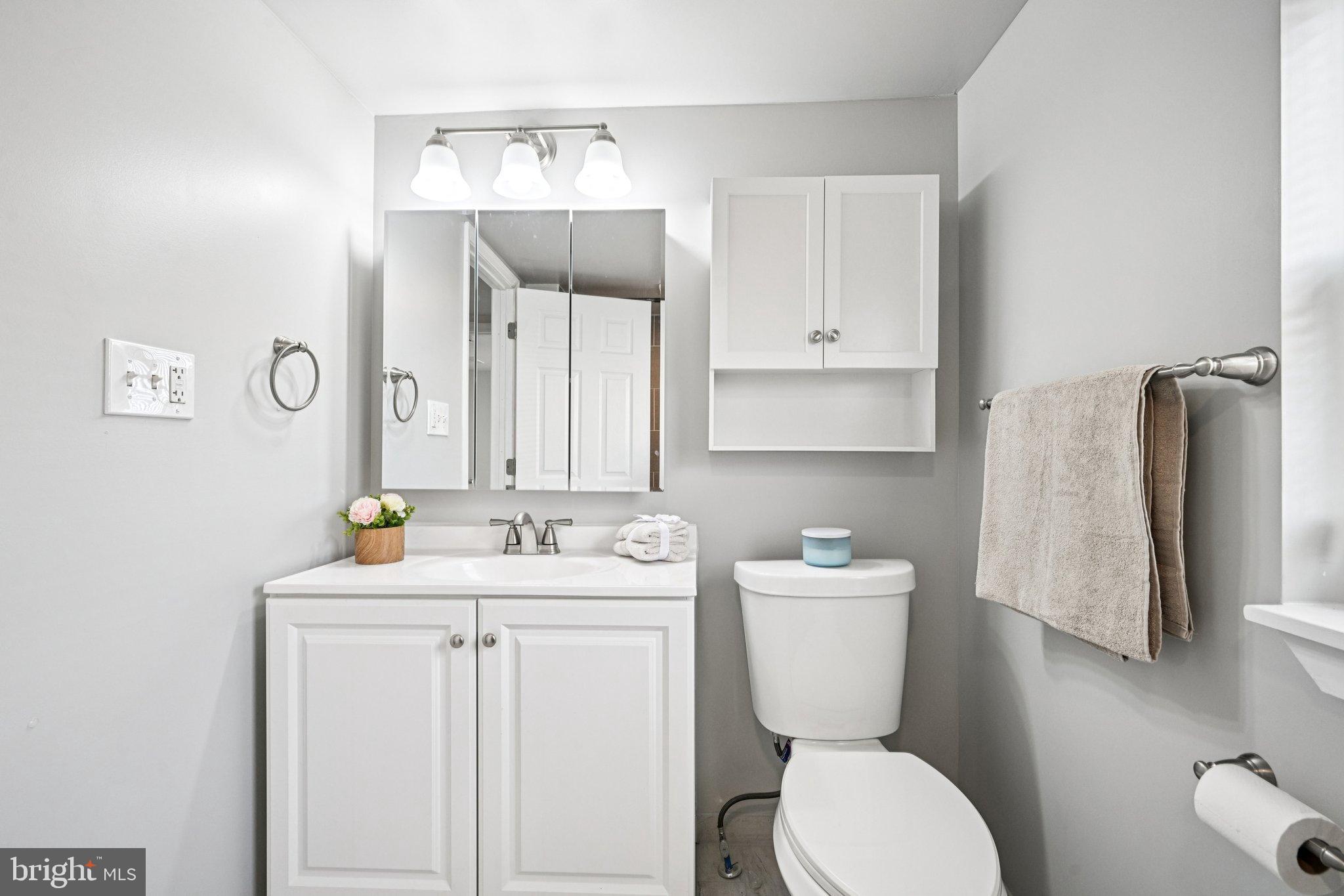 7 East Cohawkin Road Clarksboro, NJ 08020 - Photo 11 of 29 a bathroom with a toilet sink and mirror